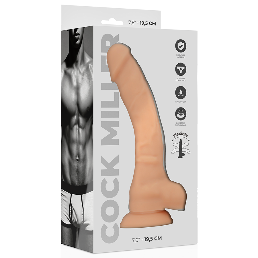 COCK MILLER - DILDO REALISTIC SILICONE DENSITY ARTICULABLE FLESH 19.5 CM