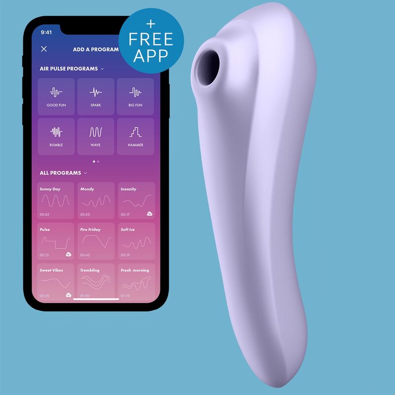 SATISFYER - VIBRATEUR À IMPULSION D'AIR DOUBLE PLAISIR MAUVE