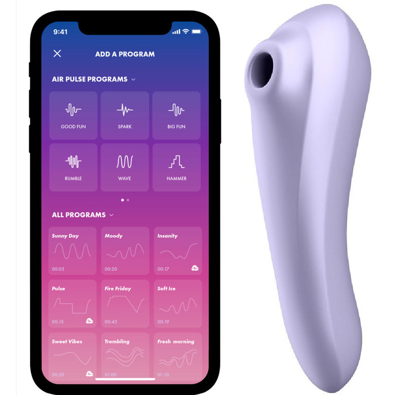 SATISFYER - VIBRATEUR À IMPULSION D'AIR DOUBLE PLAISIR MAUVE